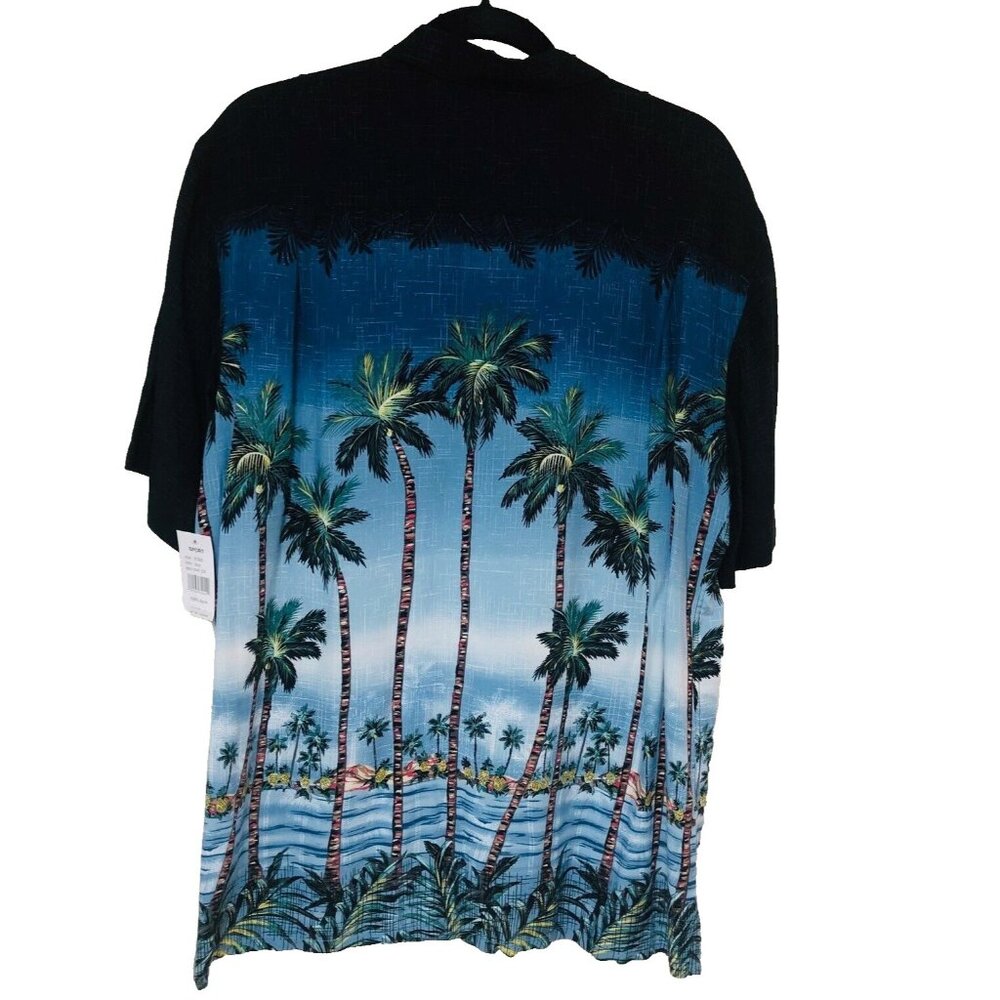 NWT Hawaiian Shirt Men L Allover Aloha Print Camp Tropical Beachy Coastal CAMPIA - Picture 4 of 9